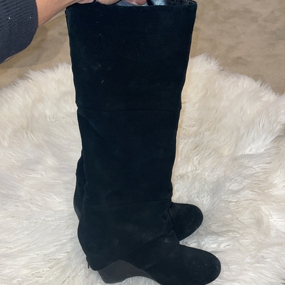 Fergie suede knee high wedge boots US 10 - Picture 3 of 9